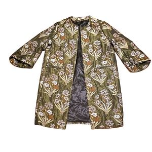 Green Floral Jaquard Kimono coat/jacket size small